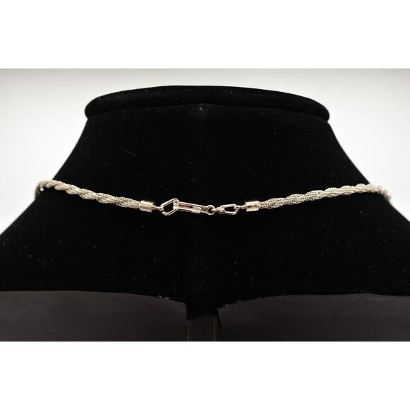 Trifari Vintage Chain Necklace Mesh Twisted Rope Silver Tone Signed 1970s Bin6B - Picture 6 of 12
